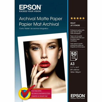 Papier photo mat Epson C13S041344 A3 50 Volets