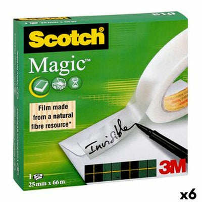 Ruban adhésif Scotch Magic Transparent 25 mm x 66 m (9 Unités)