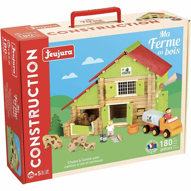 Playset Jeujura My Wooden Farm 30 x 30 x 30 cm (180 Pièces)