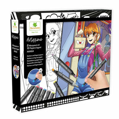 Boîte d’Activités pour coloriage Sycomore manga garcony