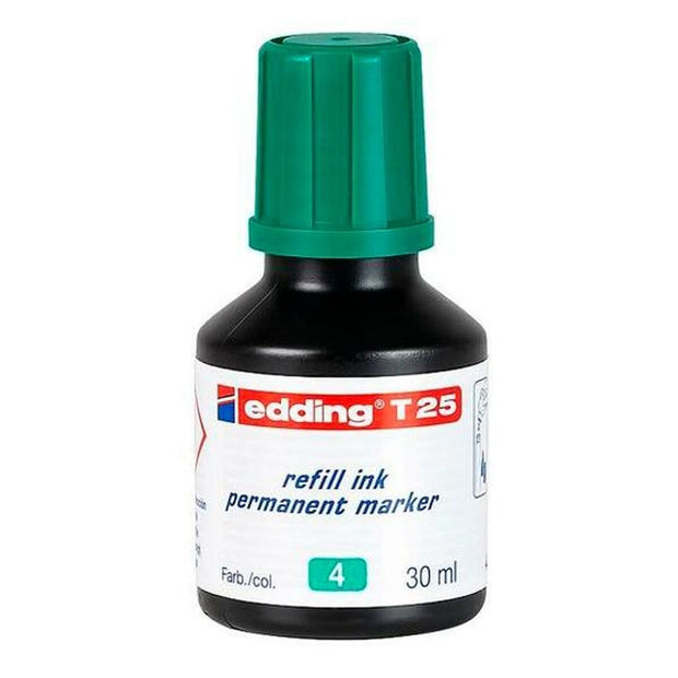 Recharge d'encre Edding T25 Marqueur permanent Vert 30 ml (10 Unités)