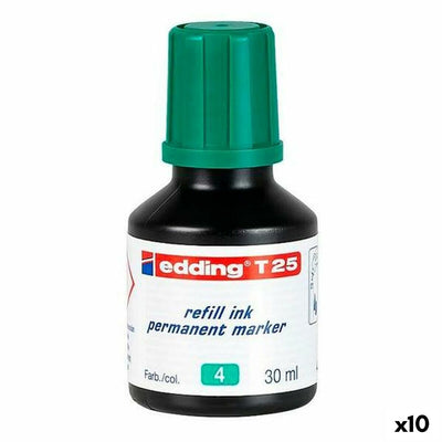 Recharge d'encre Edding T25 Marqueur permanent Vert 30 ml (10 Unités)