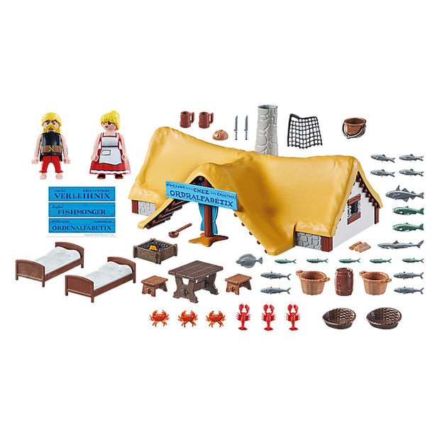 Playset Playmobil Astérix: Ordralfabetix Hut 71266 73 Pièces