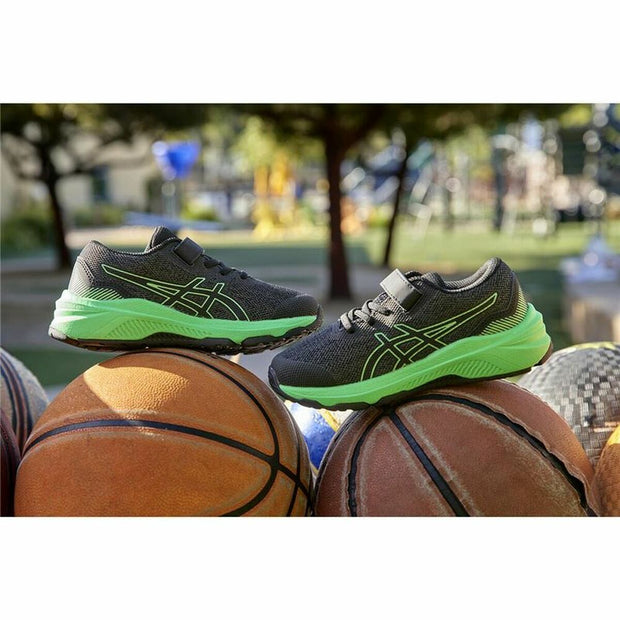 Chaussures de Running pour Enfants Asics GT-1000 11 Noir/Vert Noir