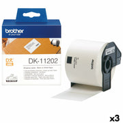 Etiquettes pour Imprimante Brother DK-11202 62 x 100 mm Noir/Blanc (3 Unités)