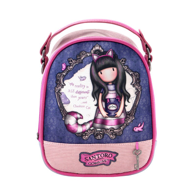 Sac à dos Gorjuss Cheshire cat Rose Mini Violet (18,8 x 22 x 10,2 cm)