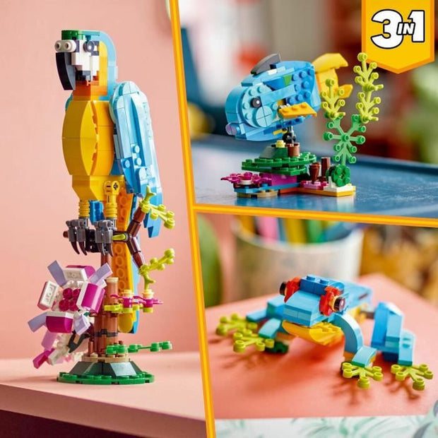 Playset Lego Creator 31136 Exotic parrot with frog and fish 3-en-1 253 Pièces
