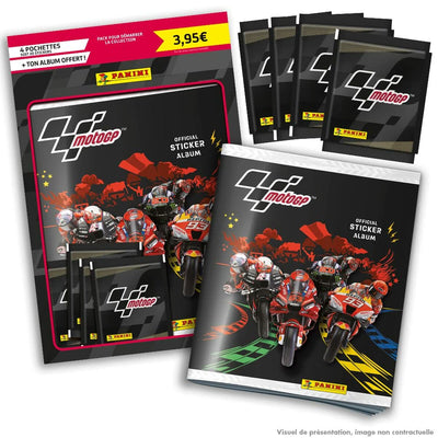 Jeu d'autocollants Panini Moto GP Starter Pack Album d'images 4 Enveloppes (Français)