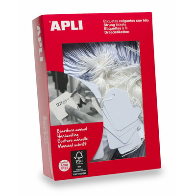 Étiquettes de suspension Apli 9 x 24 mm Blanc 1000 Pièces