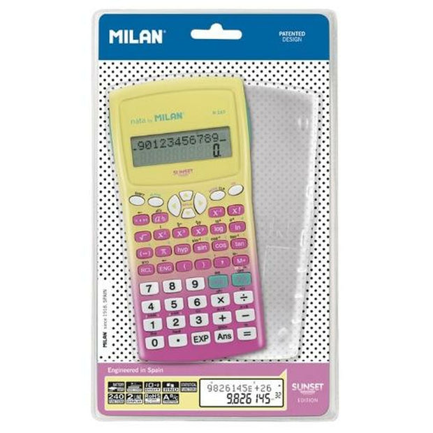 Calculatrice scientifique Milan M240 Jaune Rose 16,7 x 8,4 x 1,9 cm