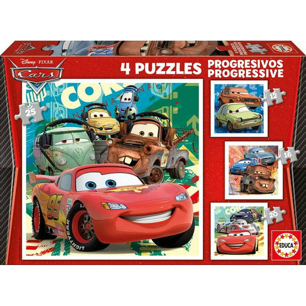 Set de 4 Puzzles   Cars Let's race         16 x 16 cm