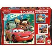 Set de 4 Puzzles   Cars Let's race         16 x 16 cm