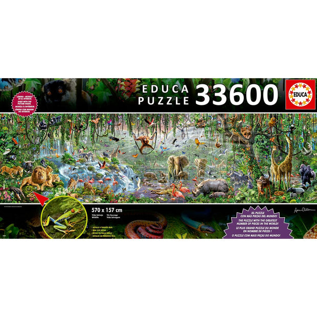Puzzle Educa 16066.0 The Wild Life 33600 Pièces 570 x 157 cm