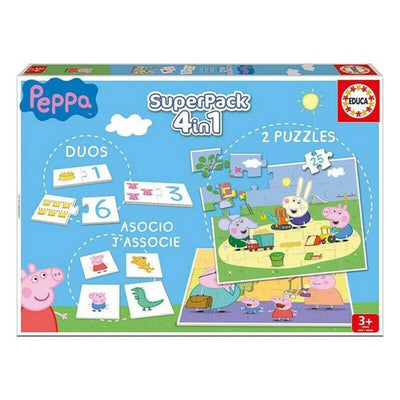 Jouet Educatif Peppa Pig SuperPack 4 in 1 Educa Multicouleur (Espagnol)