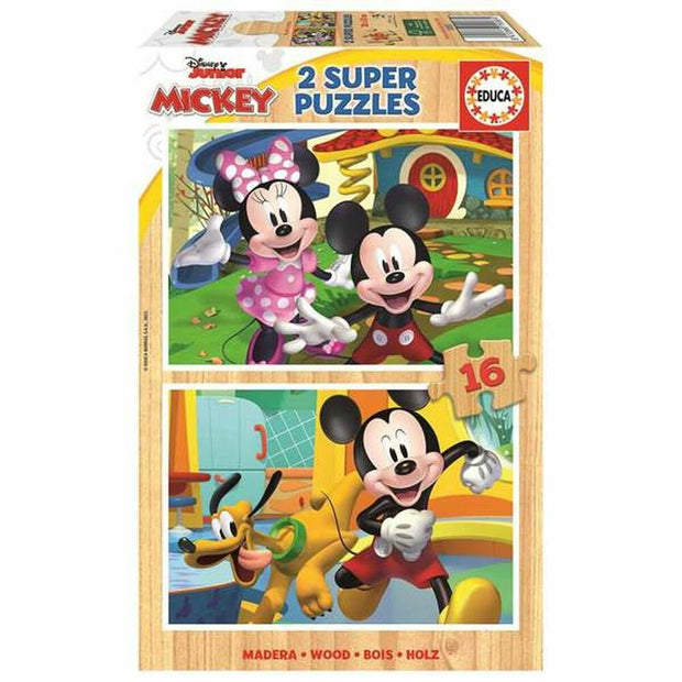 Set de 2 Puzzles Mickey Mouse 19287 16 Pièces 36 cm