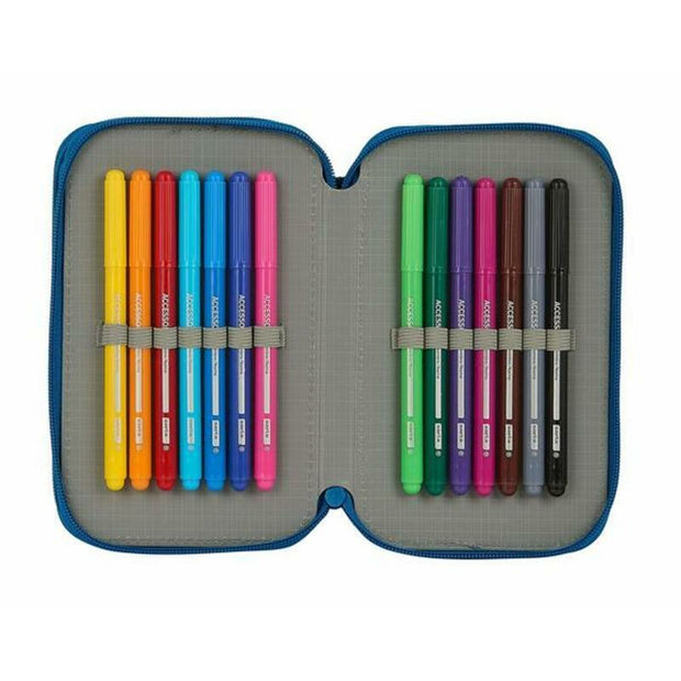 Pochette crayons Double BlackFit8 Oxford Bleu foncé (28 pcs)