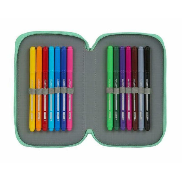 Pochette crayons Double BlackFit8 Turquoise (28 pcs)