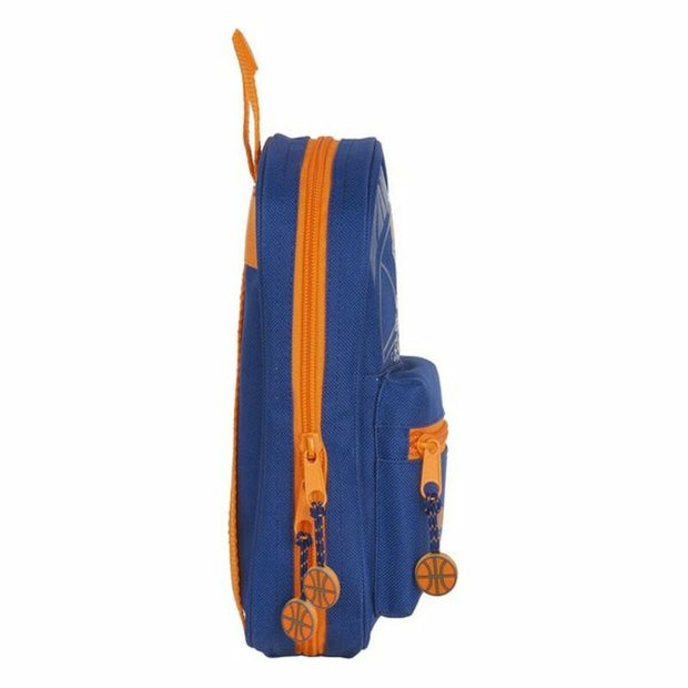 Plumier sac à dos Valencia Basket Bleu Orange (33 Pièces)