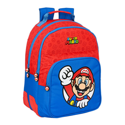 Cartable Super Mario Rouge Bleu (32 x 42 x 15 cm)