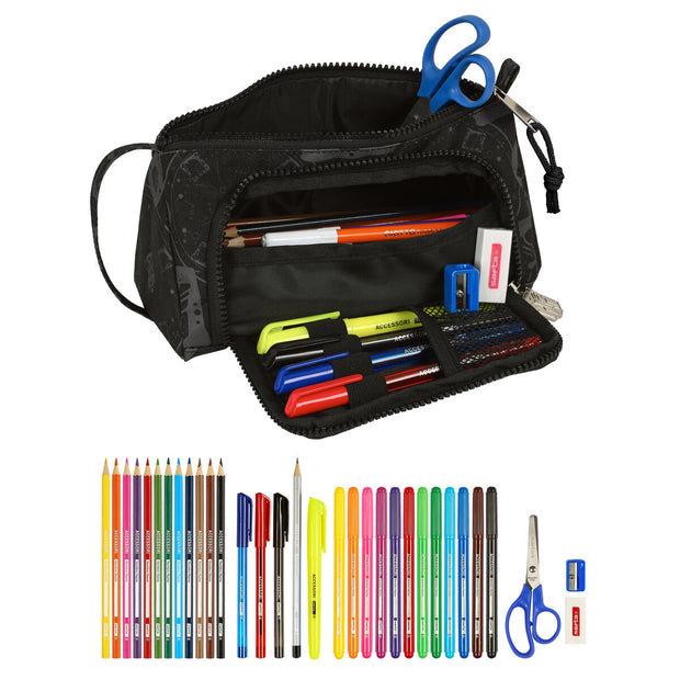 Trousse Scolaire avec Accessoires Transformers 20 x 11 x 8.5 cm Noir (32 Pièces)