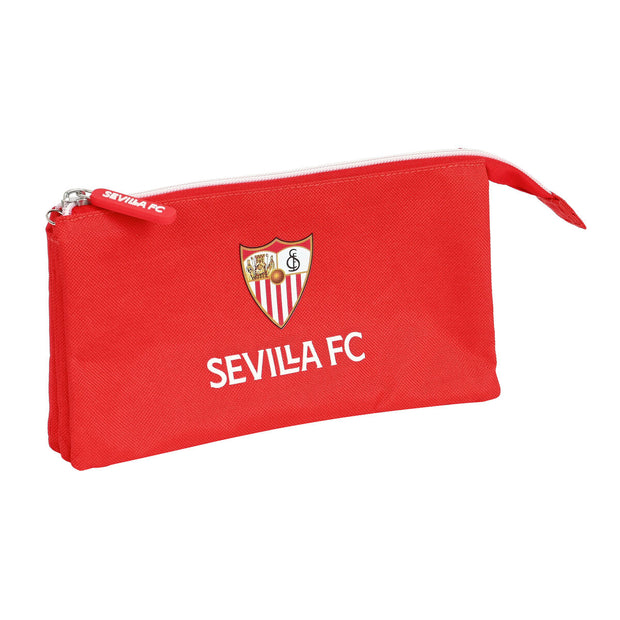 Trousse Fourre-Tout Triple Sevilla Fútbol Club Rouge (22 x 12 x 3 cm)