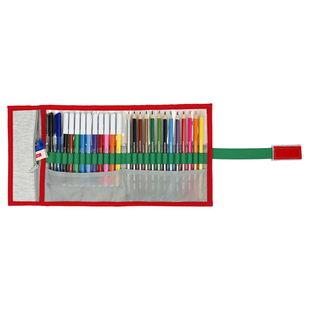 Trousse Scolaire avec Accessoires Benetton Pop Gris (27 Pièces) (7 x 20 x 7 cm)