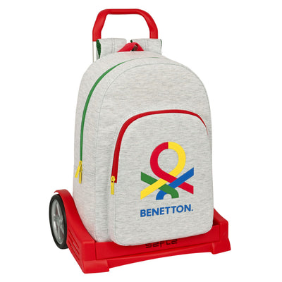 Cartable à roulettes Benetton Pop Gris (30 x 46 x 14 cm)
