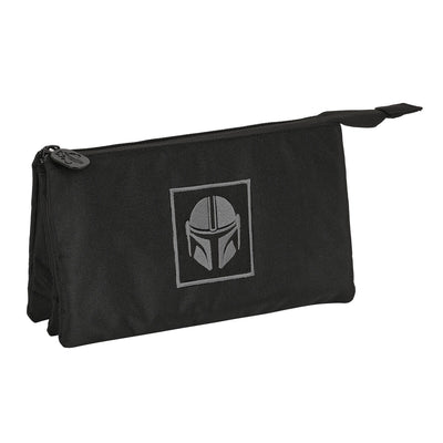 Trousse Fourre-Tout Triple The Mandalorian Noir (22 x 12 x 3 cm)