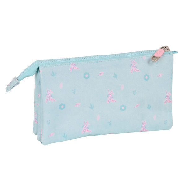 Trousse Fourre-Tout Triple Moos Garden Turquoise 22 x 12 x 3 cm