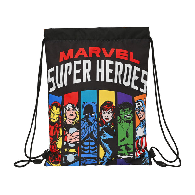 Sac à dos serré par des ficelles The Avengers Super heroes Noir (26 x 34 x 1 cm)