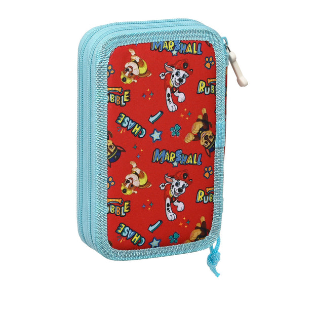 Trousse Scolaire avec Accessoires The Paw Patrol Funday Rouge Bleu clair (12.5 x 19.5 x 4 cm) (28 pcs)
