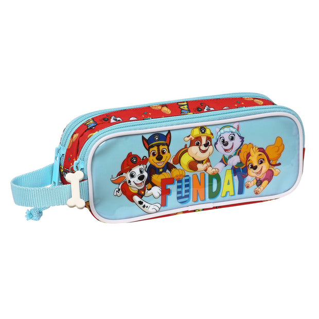 Trousse Fourre-Tout Double The Paw Patrol Funday Rouge Bleu clair (21 x 8 x 6 cm)