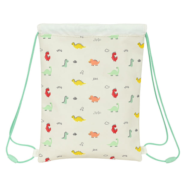 Sac à dos serré par des ficelles Safta Dinos Crème