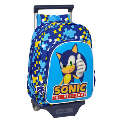 Cartable à roulettes Sonic Speed 26 x 34 x 11 cm Bleu