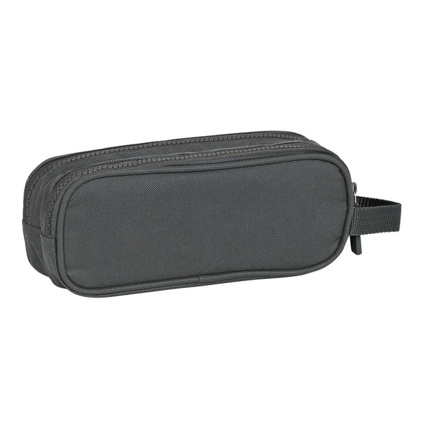 Trousse Fourre-Tout Double Safta Gris 21 x 8 x 6 cm