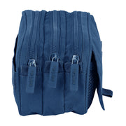 Trousse Fourre-Tout Triple Safta 21,5 x 10 x 8 cm Blue marine