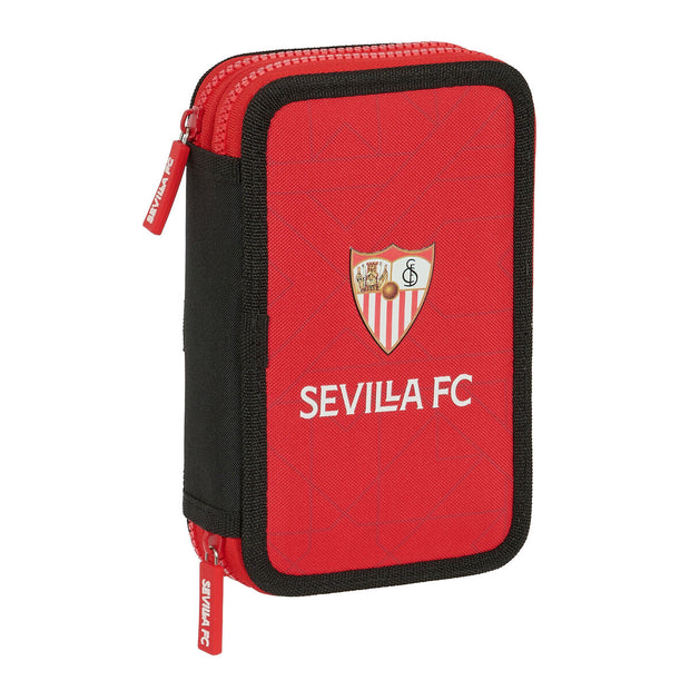 Plumier double Sevilla Fútbol Club Noir Rouge 12.5 x 19.5 x 4 cm (28 pcs)