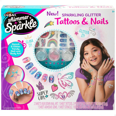 Set de Manucure Colorbaby Shimmer 'n Sparkle Tattoos & Nails Enfant
