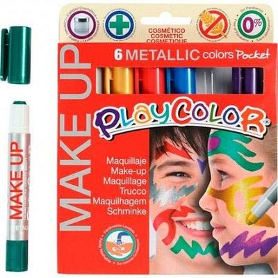 Maquillage pour les enfants Playcolor Metallic Multicouleur 6 Pièces À Barre