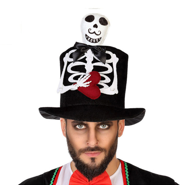Chapeau Halloween Squelette Noir