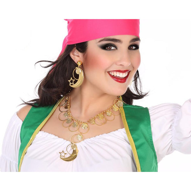 Ensemble Collier et Boucles d'oreille Accessoire de costumes Arabe
