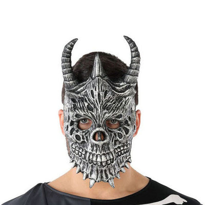 Masque Halloween Démon Squelette Gris (20 X 33 cm)