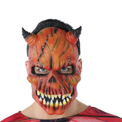 Masque Halloween Démon Squelette Rouge (21 X 25 cm)