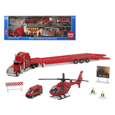 Playset Super Container Fire Camion Autotransporteur 39 x 14 cm