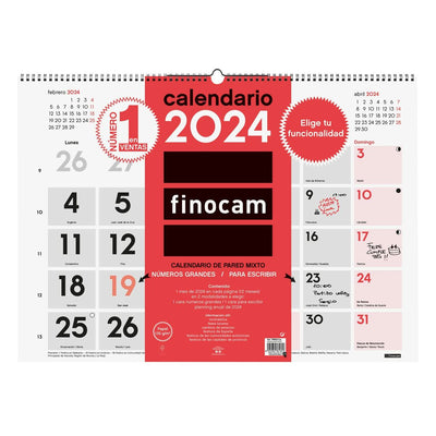 calendrier mural Finocam Multicouleur 2024 59 x 42 cm