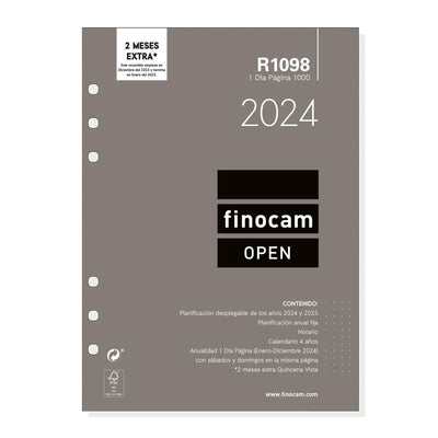 Recharge pour agenda Finocam Open R1098 2024 Blanc 15,5 x 21,5 cm