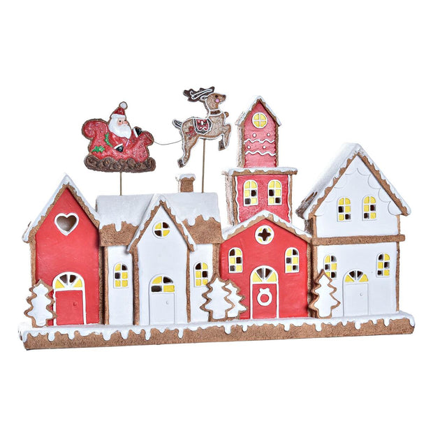 Décorations de Noël DKD Home Decor Maison Résine (41 x 7,5 x 27 cm)