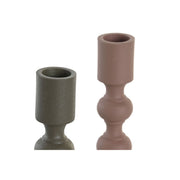 Pot à Bougie DKD Home Decor 10,5 x 10,5 x 23,5 cm Rose Aluminium Vert (2 Unités)