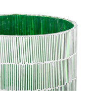 Bougeoir Vert Verre Ciment 13 x 13 x 20 cm