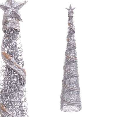 Décorations de Noël Argent Métal Conique 10 x 10 x 50 cm